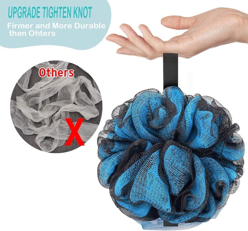 F-U Store Loofah Sponge Shower Loofahs 60g Bath Sponges Mesh Balls 4 Colors Body Scrubber Exfoliator Back Scrubber Bathroom Men Women Scrubbers Cleaning Bathing Accessories - Image 2